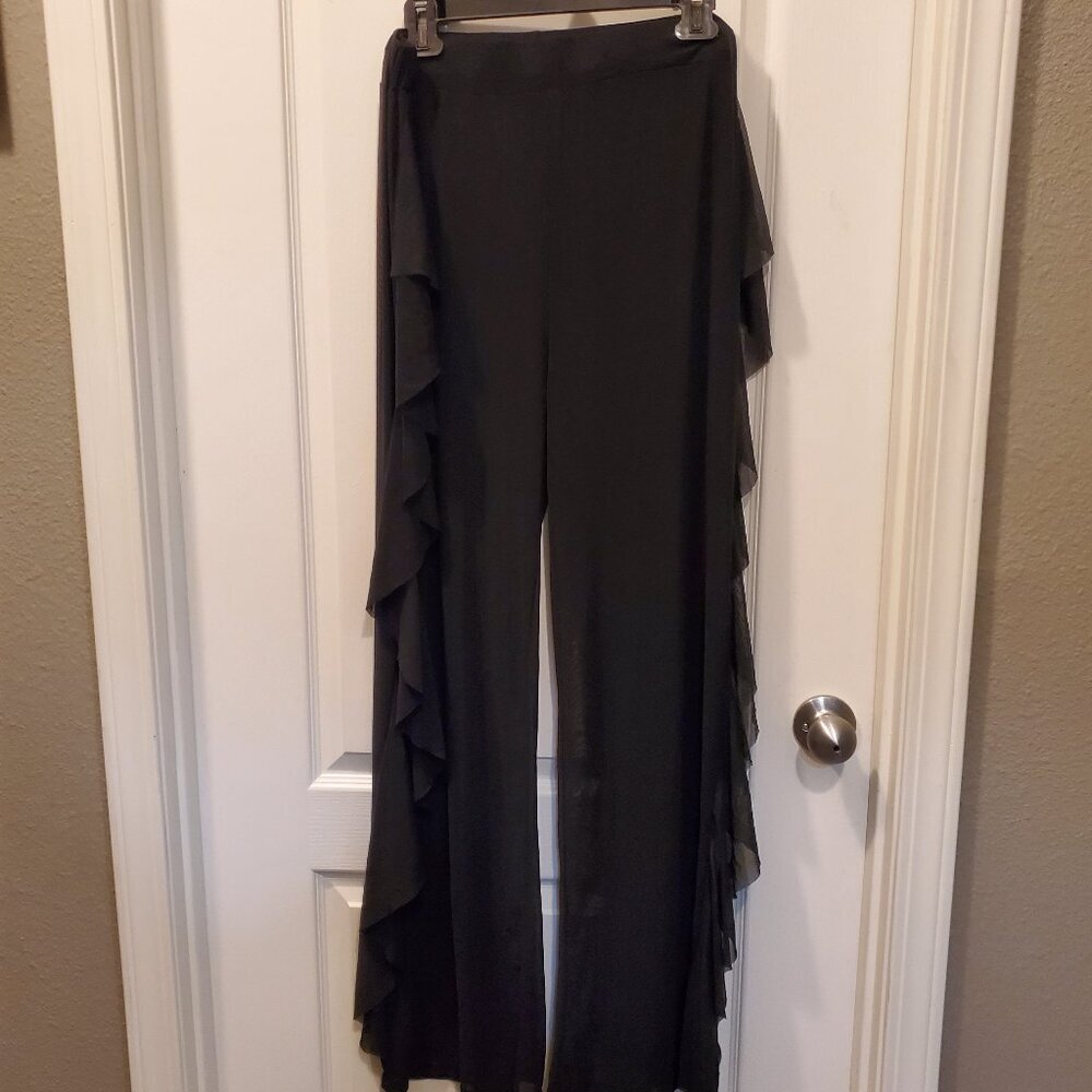 🖤 The Art of Allure: Sheer Ruffle pants / Swimsuit cover up L/XL - Picture 2 of 5